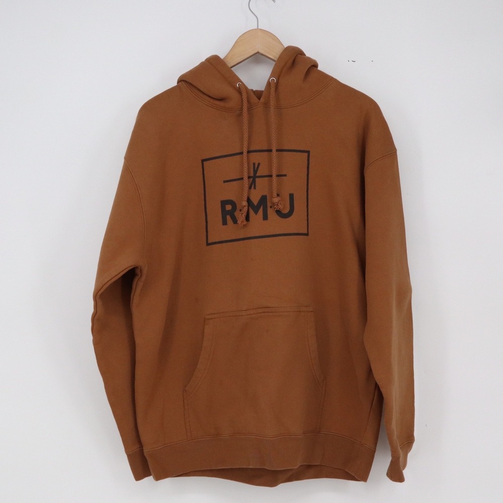 Independent Trading Company Hoodie Mens L RMU Graphic Brown Pullover Good